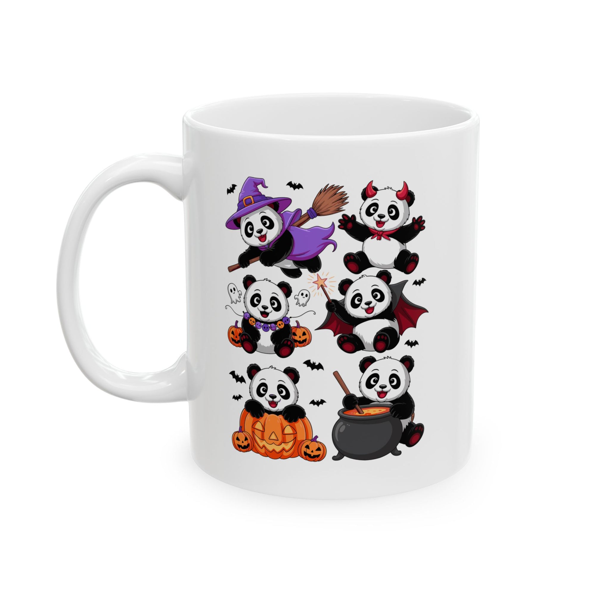 Cute Halloween Panda Ceramic Mug | 11oz & 15oz | Great for Gifts, Home Decor, Coffee Lovers, Holiday Celebrations, Nature Enthusiasts