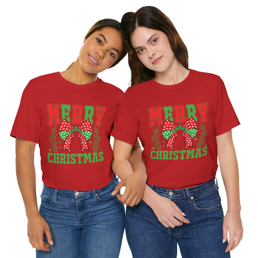 Merry Christmas Unisex Short Sleeve Tee, Holiday Shirt, Christmas Gift, Casual Wear, Family Matching Outfits
