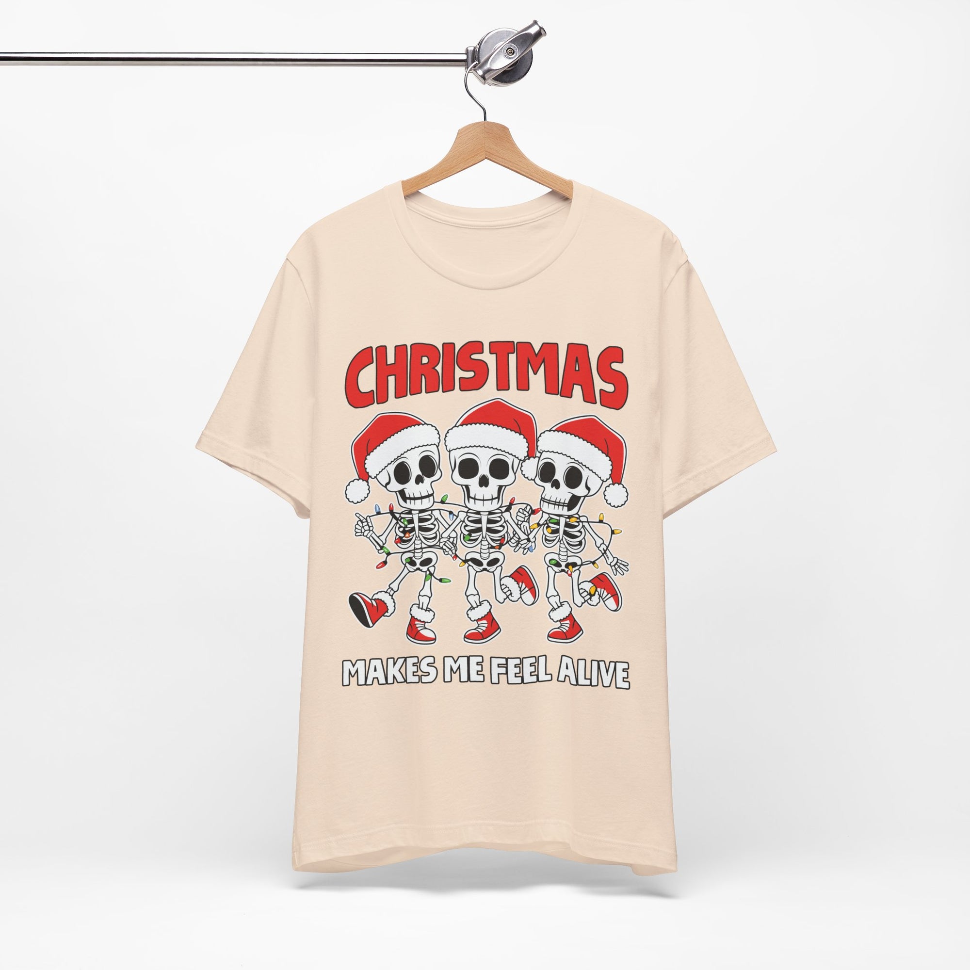Skeleton Christmas Tee, Holiday Shirt, Unisex Christmas T-Shirt, Fun Winter Apparel, Party Outfit.