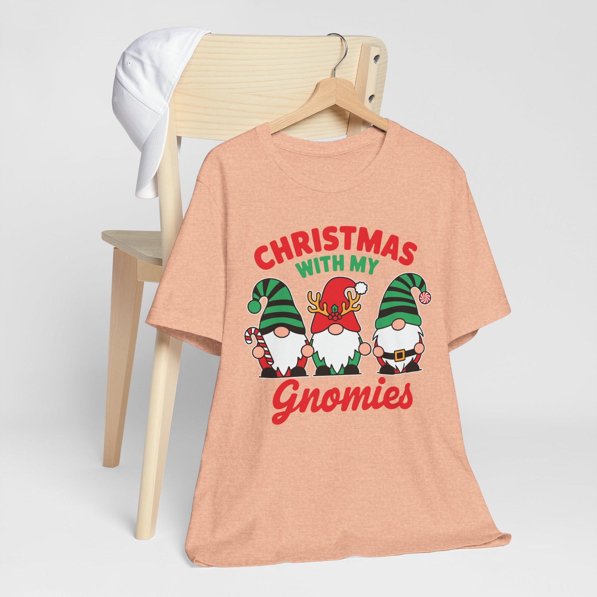 Christmas with My Gnomies Unisex Tee, Holiday Shirt, Christmas Gift, Gnome Tee, Festive Apparel, Cute Christmas T-Shirt