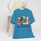 Festive Merry Goose T-Shirt, Christmas Tee, Holiday Apparel, Funny Gift, Unisex Tee, Seasonal Shirt