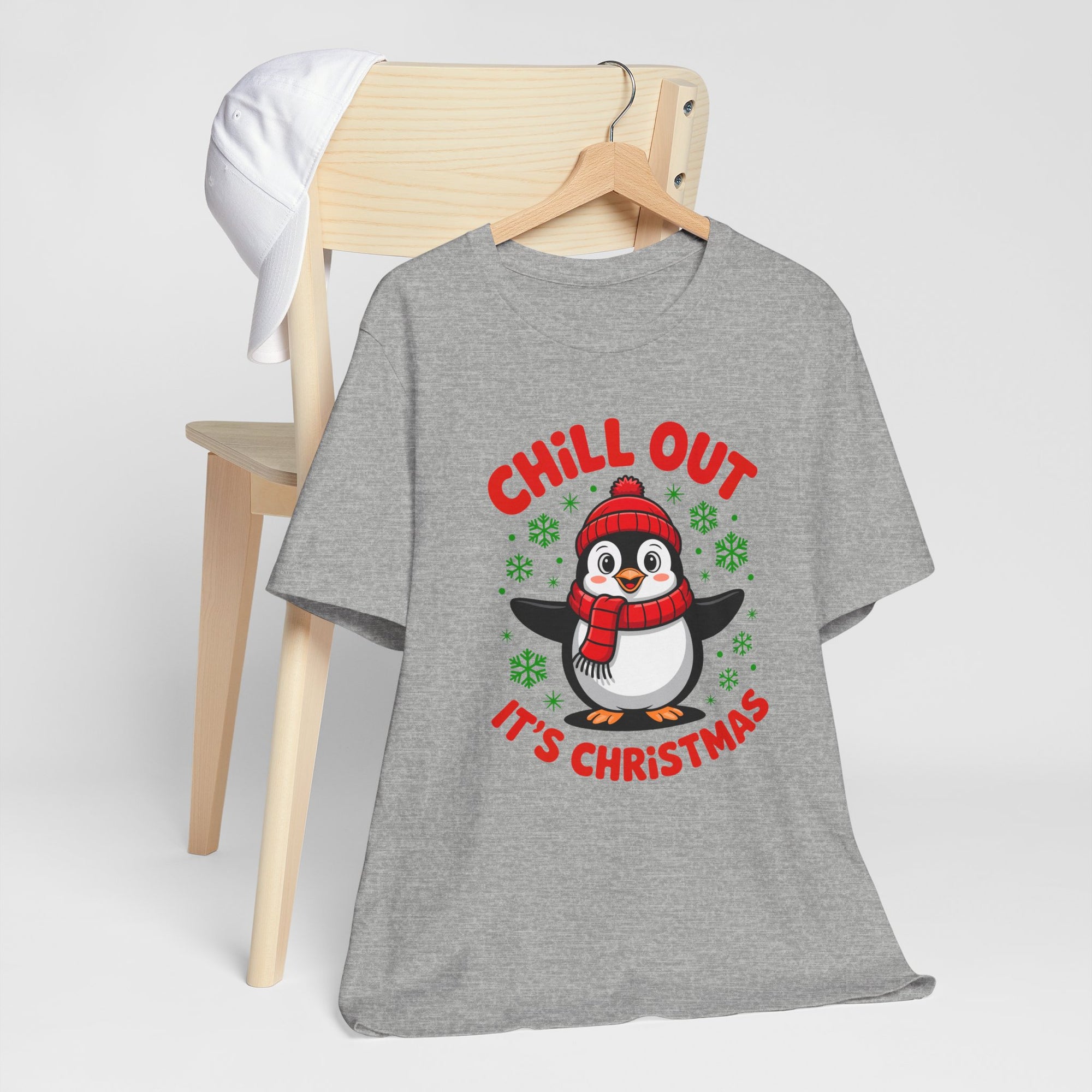 Christmas Penguin Tee | Chill Out It's Christmas, Unisex Holiday Shirt, Winter Apparel, Festive Gift, Cozy Christmas Tee