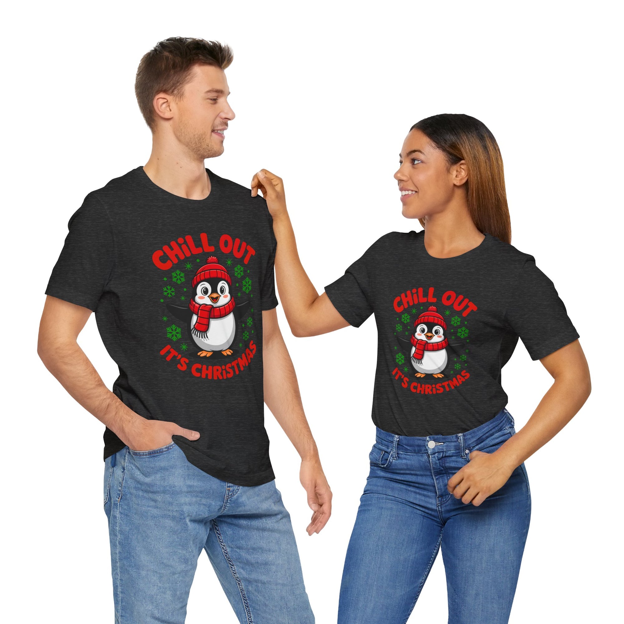 Christmas Penguin Tee | Chill Out It's Christmas, Unisex Holiday Shirt, Winter Apparel, Festive Gift, Cozy Christmas Tee