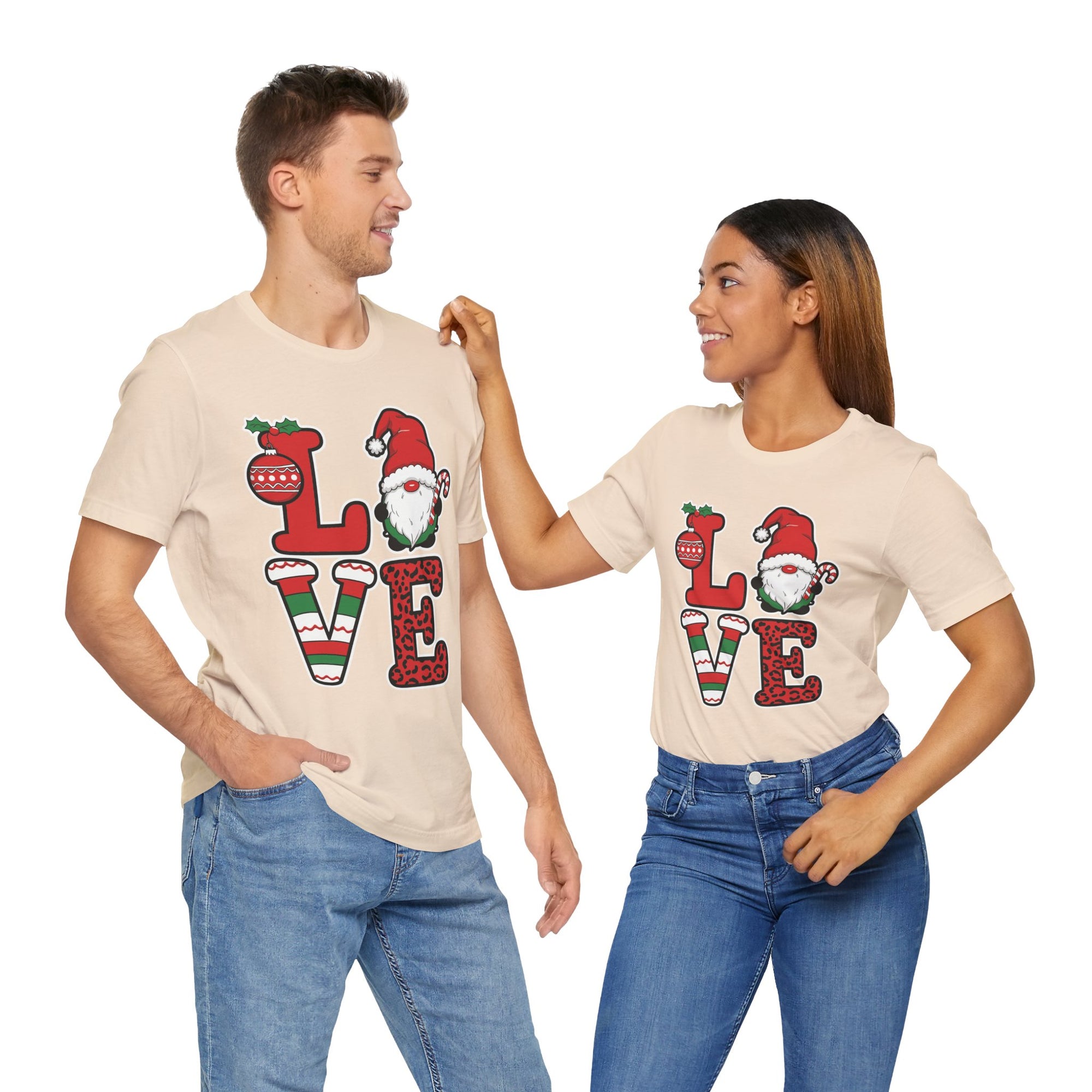 Christmas LOVE T-Shirt / Santa Gnome Holiday Graphic Tee