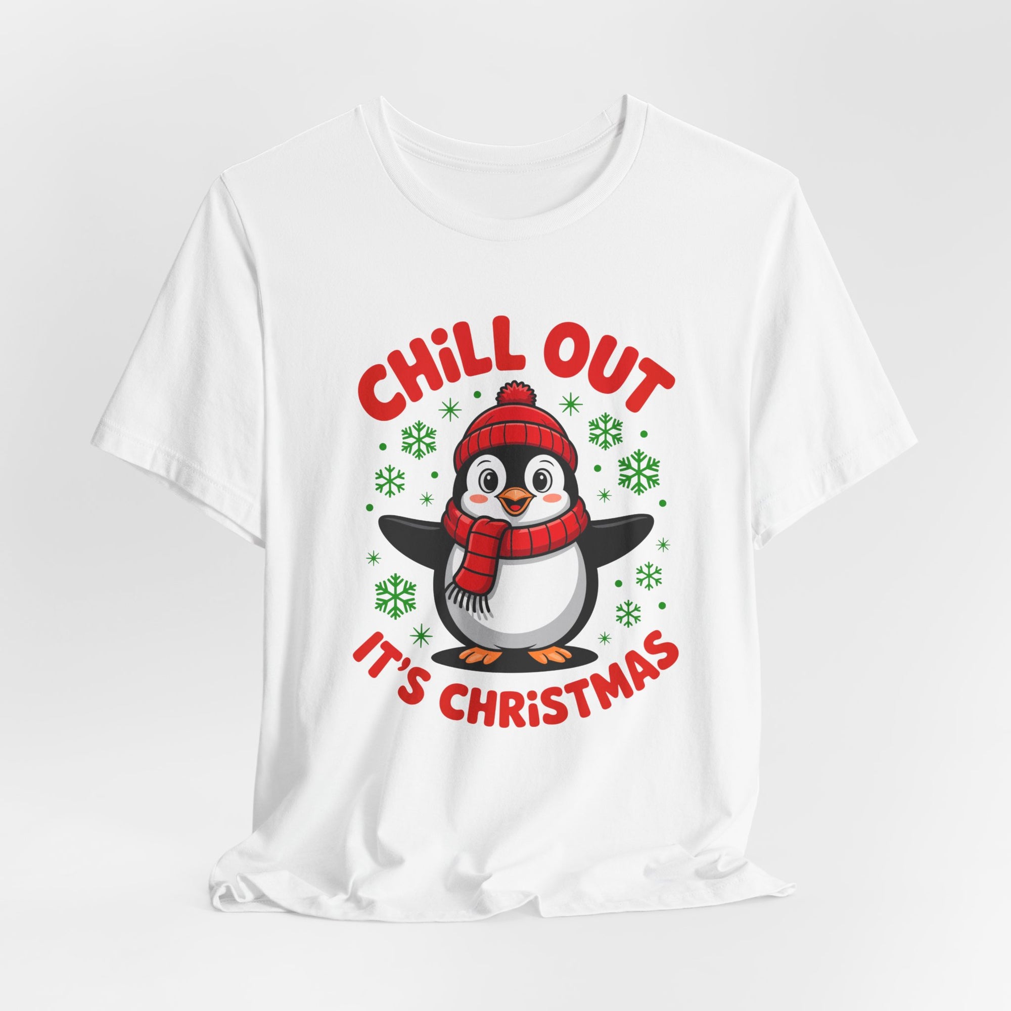 Christmas Penguin Tee | Chill Out It's Christmas, Unisex Holiday Shirt, Winter Apparel, Festive Gift, Cozy Christmas Tee