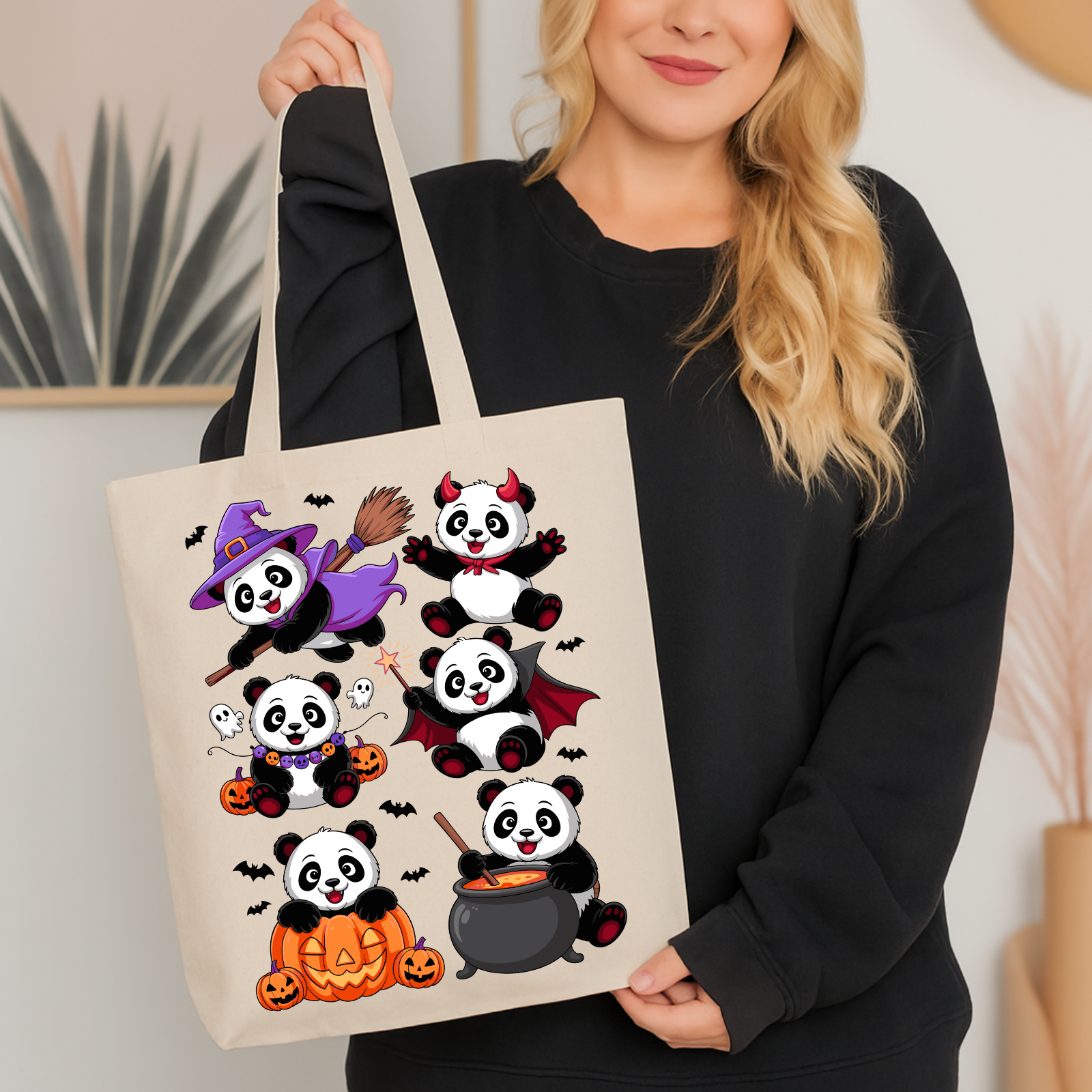 Tote Bag - Halloween Panda Design