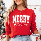 Merry Christmas Crewneck Sweatshirt, Cozy Holiday Gift