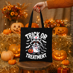 Halloween Tote Bag with Trick or Treatment Raccoon