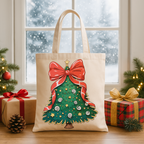 Christmas Tree Tote Bag – Festive Reusable Holiday Canvas Bag