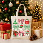 Festive Holiday Tote Bag – Reusable Christmas Winter Carryall