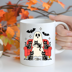 Cozy Cat Vibes Ceramic Mug, Cat Lover Gift, Cute Coffee Cup for Home, Halloween Decor, 11oz or 15oz