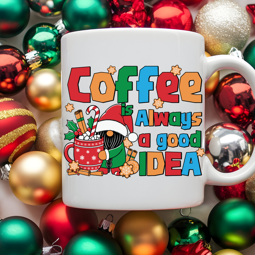 Festive Coffee Mug, Holiday Gift for Coffee Lovers, Cute Christmas Decor, Cheerful Beverage Cup, Fun Santa Design