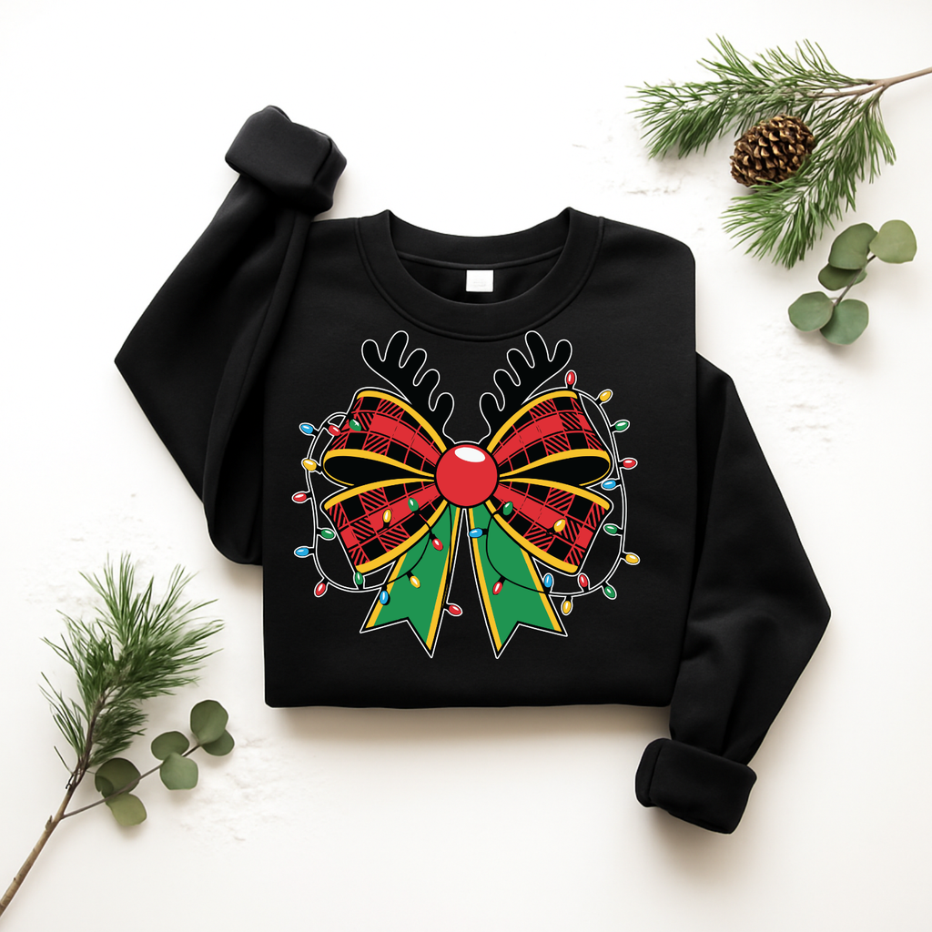 Holiday Reindeer Bow Sweatshirt