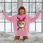 Cute Cat Antlers Crewneck Sweatshirt