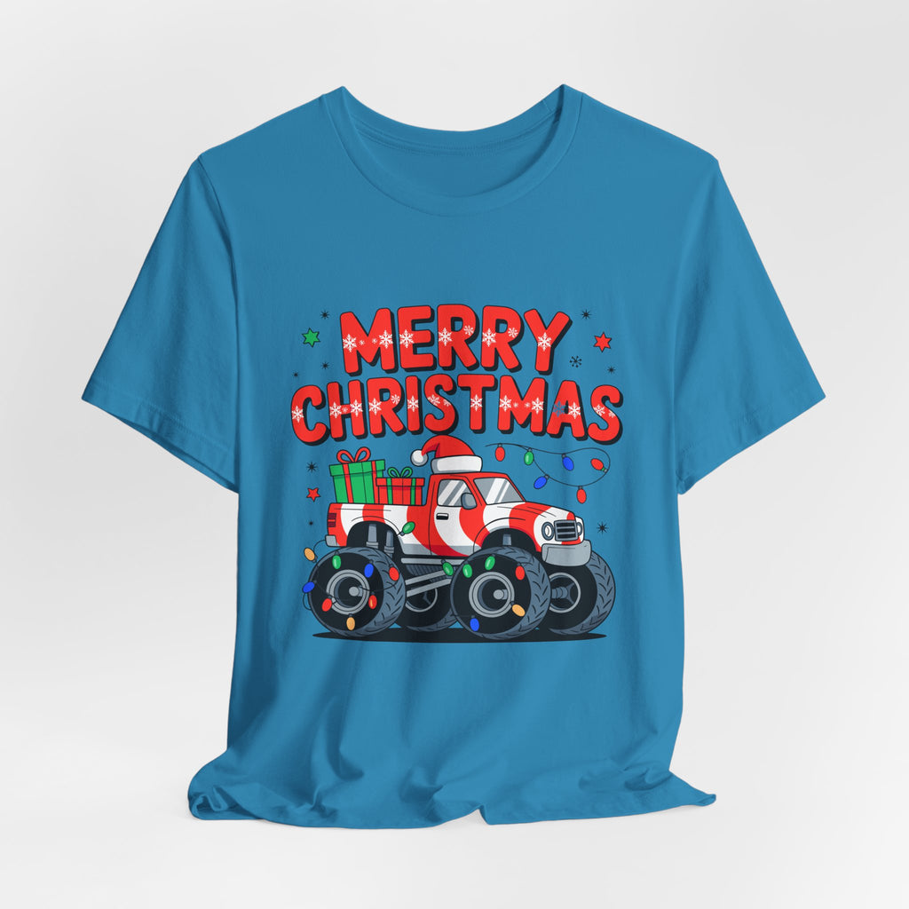 Merry Christmas Monster Truck  Festive Holiday Graphic Shirt