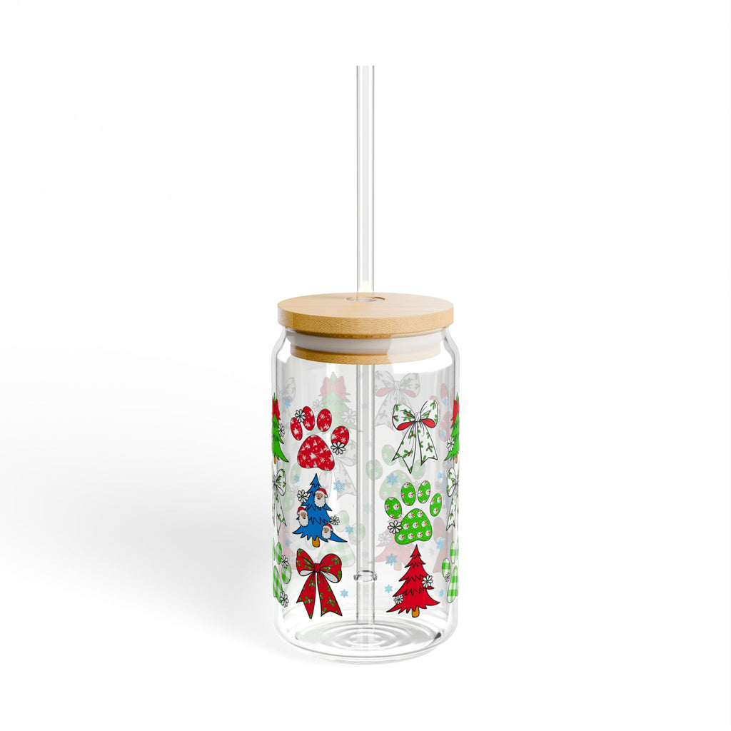 Festive Sipper Glass, Holiday Drinkware, Christmas Gifts, Eco-Friendly