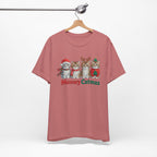 Meowy Catmas Short Sleeve Tee - Festive Cat Christmas T-Shirt