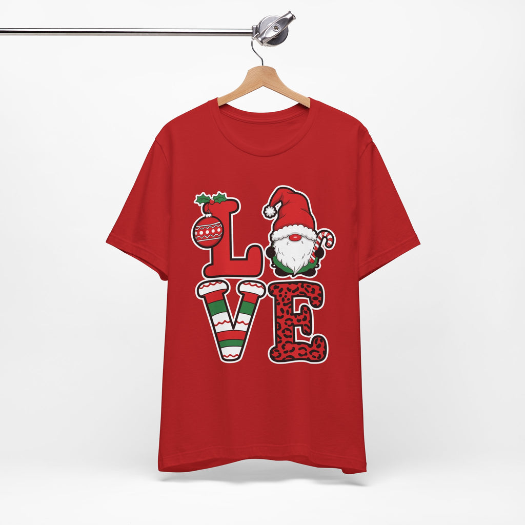 Christmas LOVE T-Shirt / Santa Gnome Holiday Graphic Tee