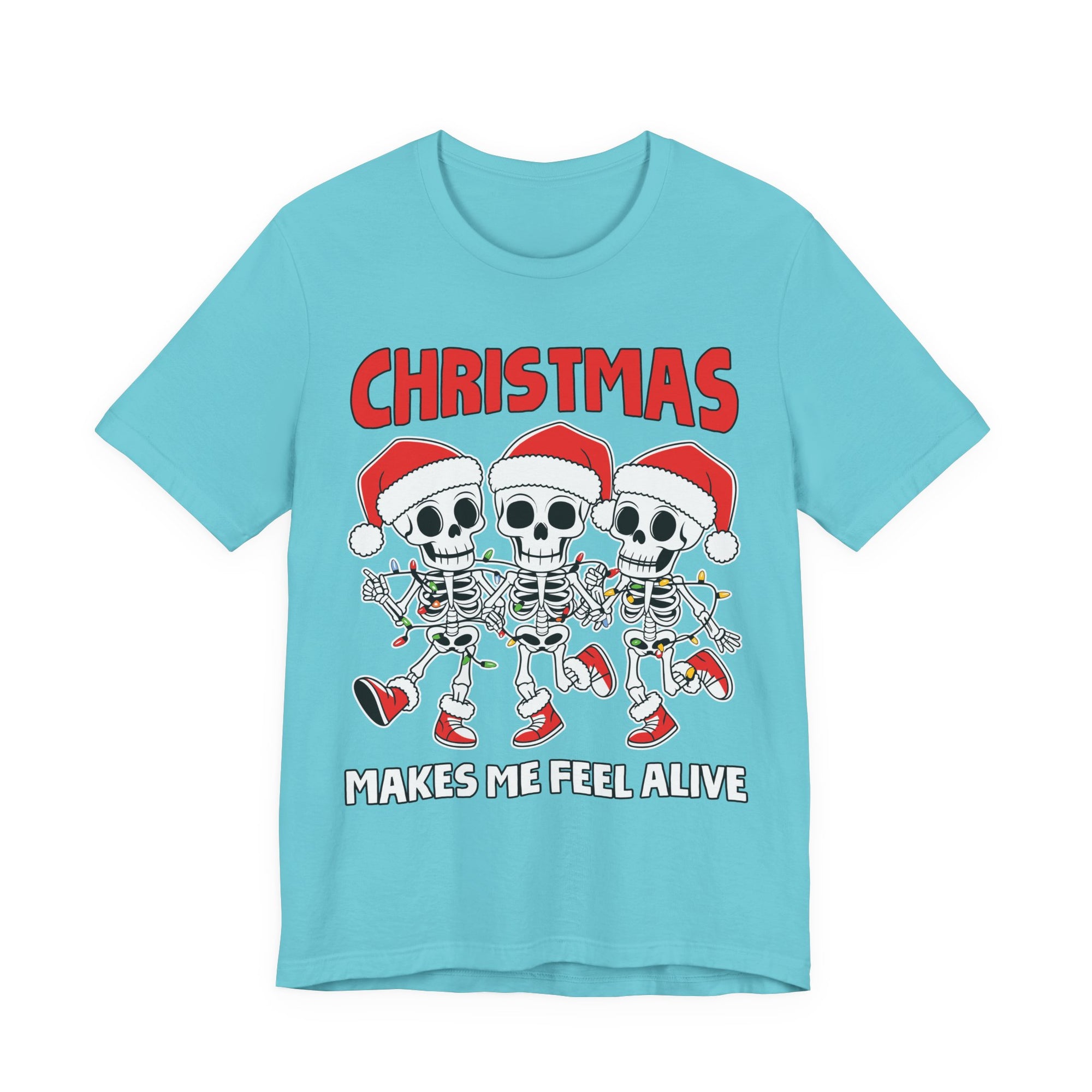 Skeleton Christmas Tee, Holiday Shirt, Unisex Christmas T-Shirt, Fun Winter Apparel, Party Outfit.