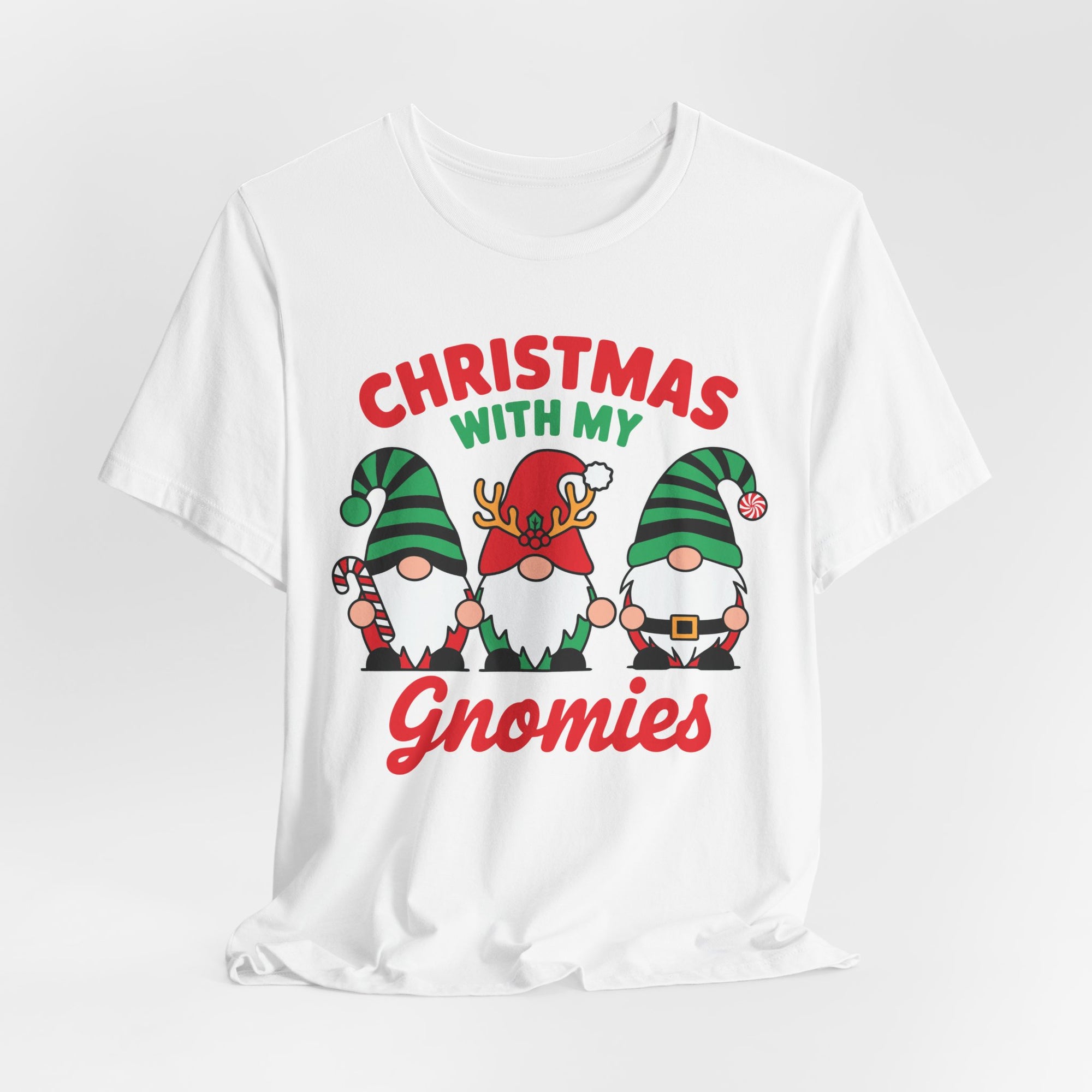 Christmas with My Gnomies Unisex Tee, Holiday Shirt, Christmas Gift, Gnome Tee, Festive Apparel, Cute Christmas T-Shirt