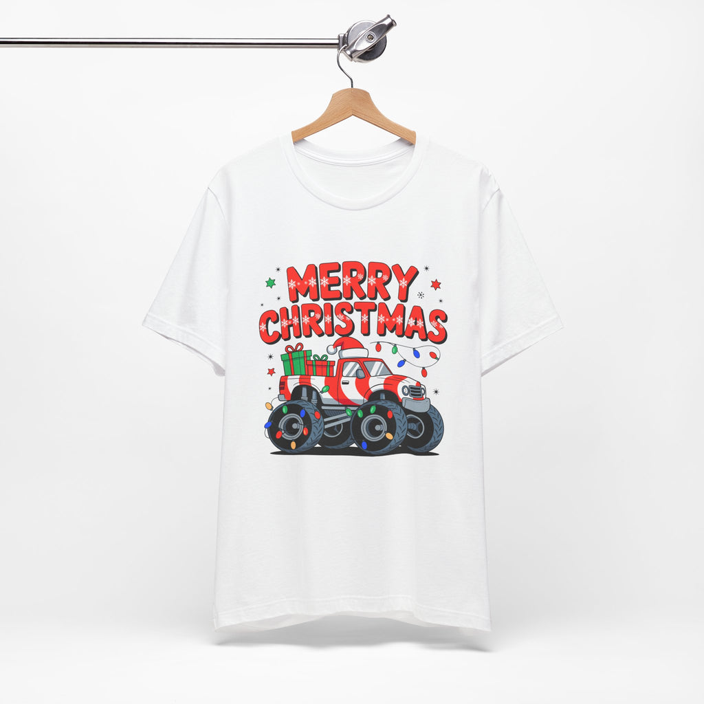 Merry Christmas Monster Truck  Festive Holiday Graphic Shirt