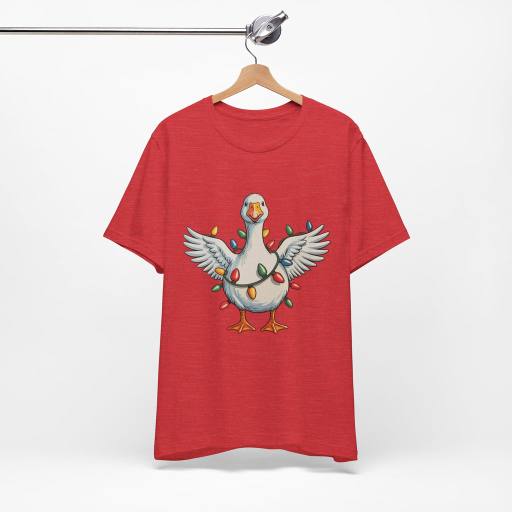 Festive Goose Holiday Graphic Tee – Cute Christmas Shirt