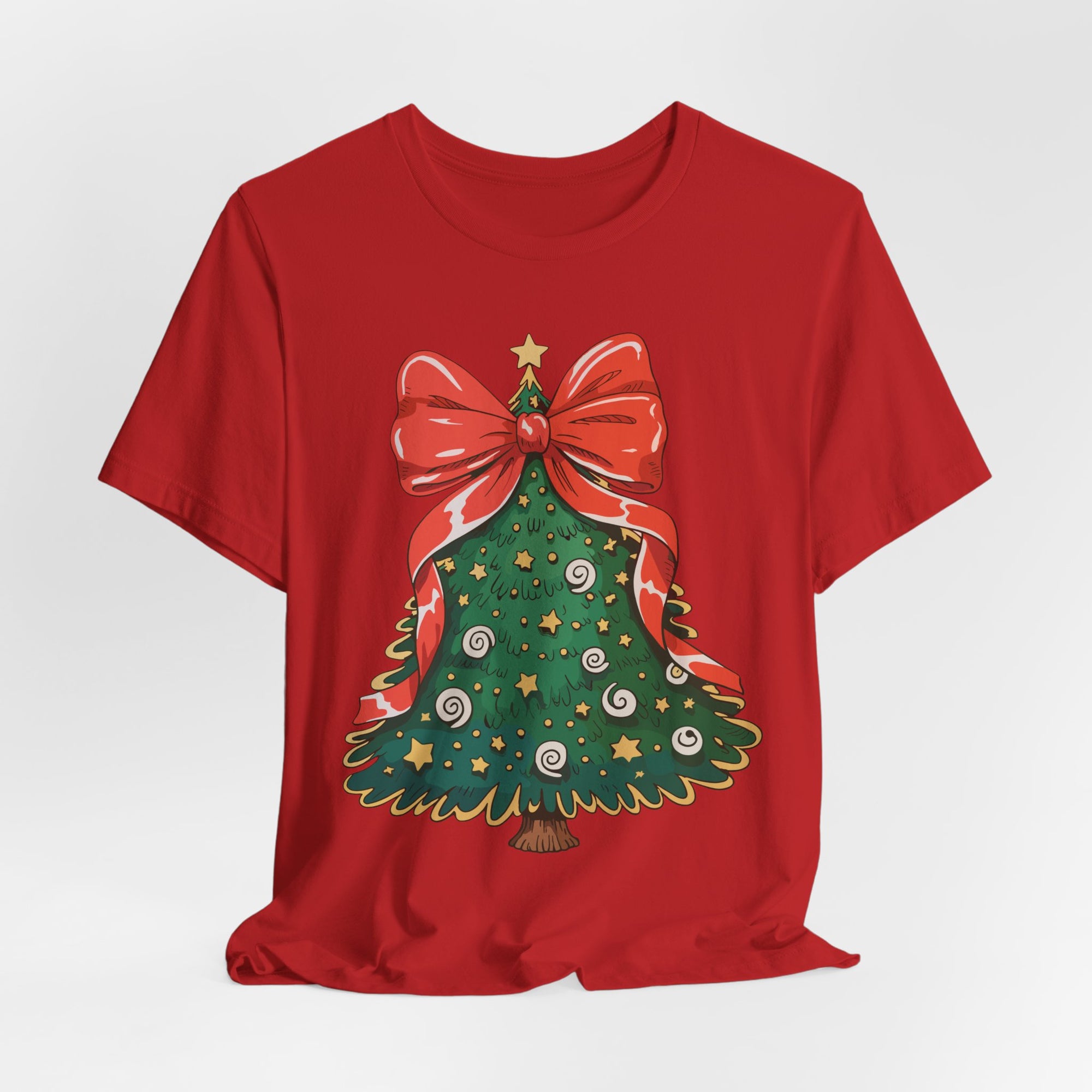 Christmas Tree Graphic Tee, Festive T-Shirt, Holiday Apparel, Unisex Christmas Shirt, Gift for Christmas Lovers, Seasonal Outfit