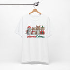 Meowy Catmas Short Sleeve Tee - Festive Cat Christmas T-Shirt