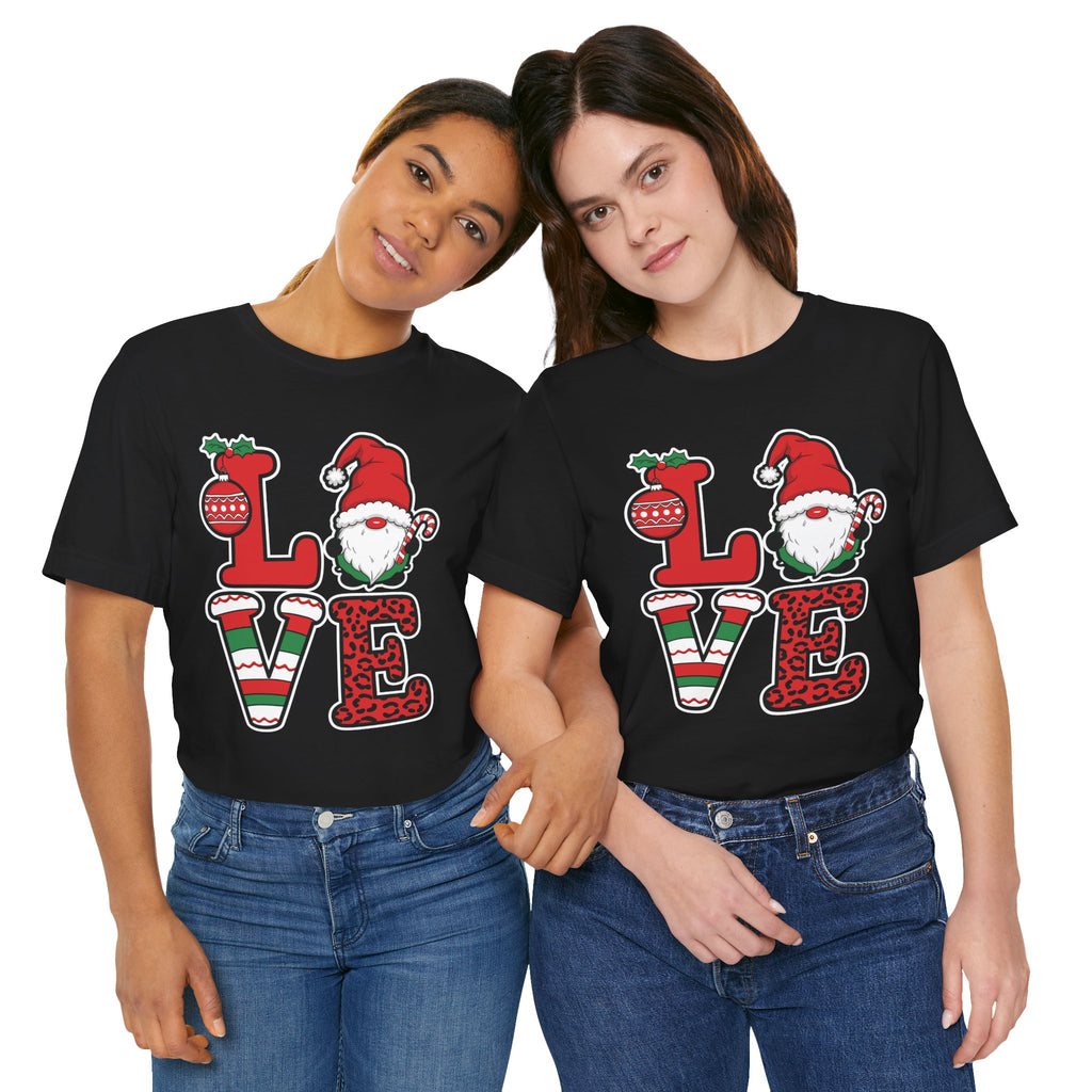 Christmas LOVE T-Shirt / Santa Gnome Holiday Graphic Tee