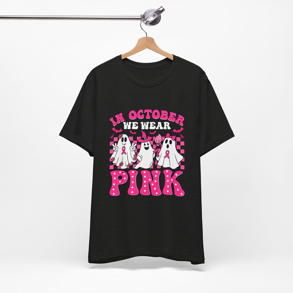 Pink Ghosts October Tee, Halloween Shirt, Unisex T-shirt