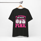 Pink Ghosts October Tee, Halloween Shirt, Unisex T-shirt