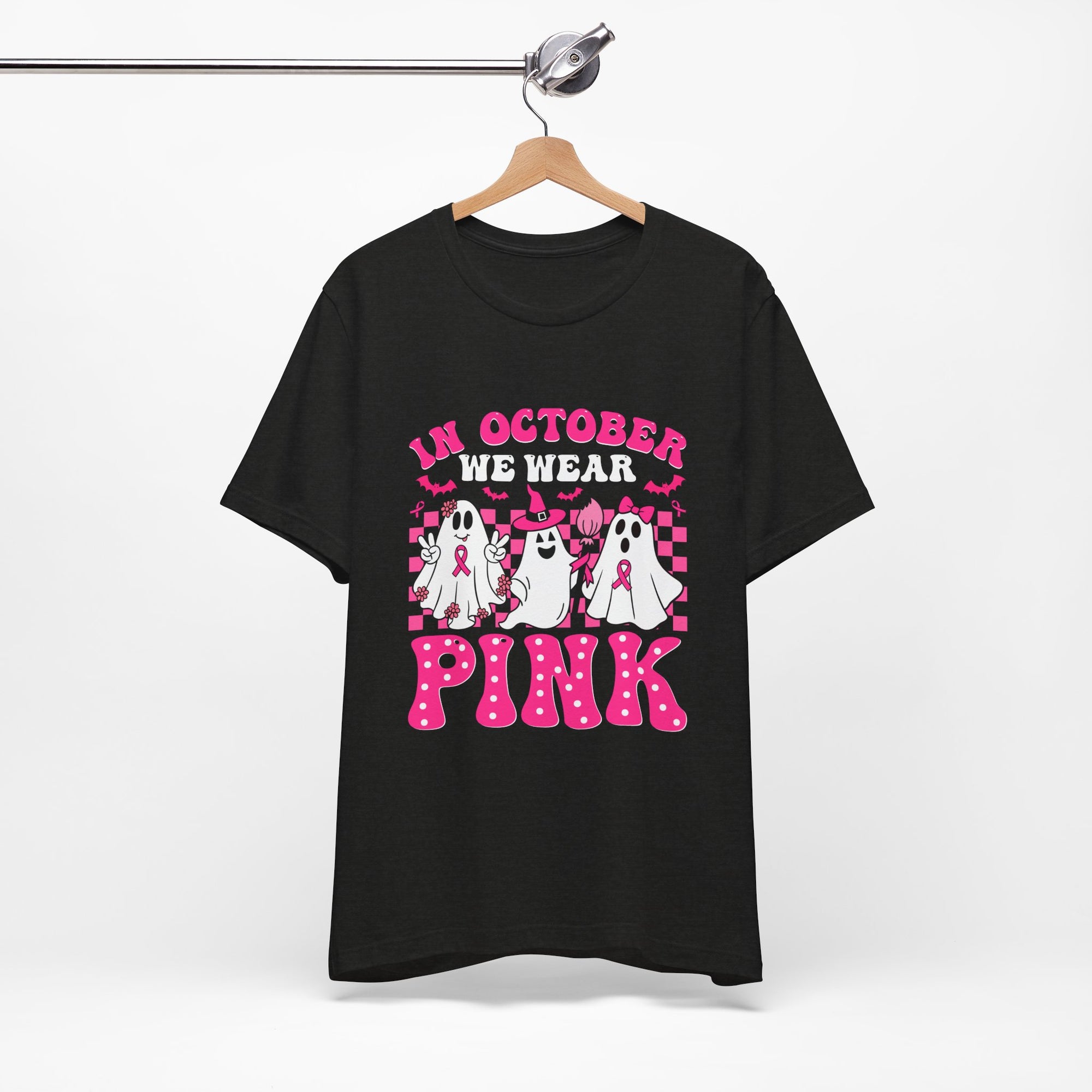 Pink Ghosts October Tee, Halloween Shirt, Unisex T-shirt