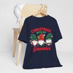 Christmas with My Gnomies Unisex Tee, Holiday Shirt, Christmas Gift, Gnome Tee, Festive Apparel, Cute Christmas T-Shirt