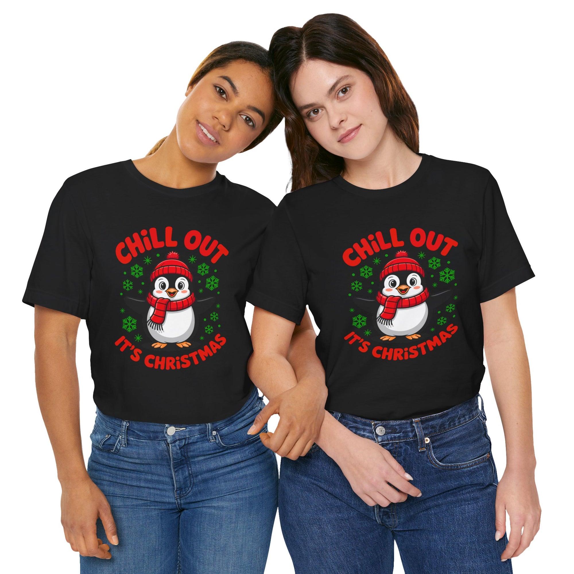 Christmas Penguin Tee | Chill Out It's Christmas, Unisex Holiday Shirt, Winter Apparel, Festive Gift, Cozy Christmas Tee