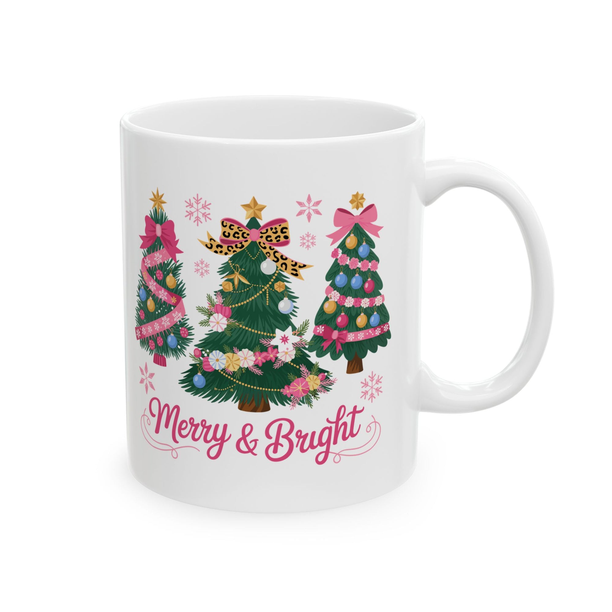 Festive Christmas Mug, Holiday Gift, Merry & Bright Coffee Cup, Seasonal Home Decor, Perfect for Hot Beverages