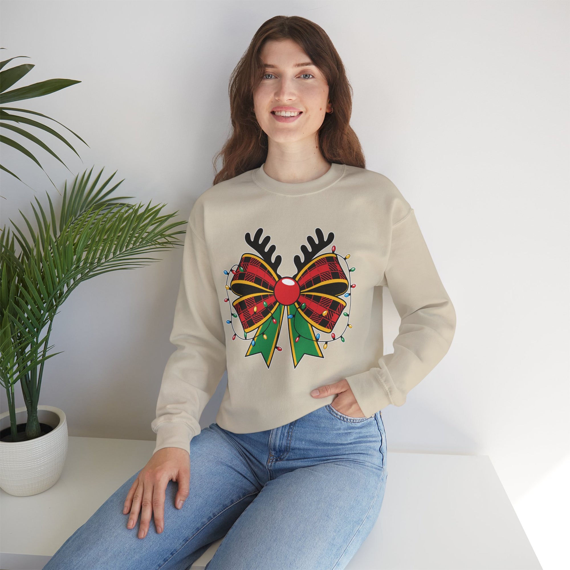 Holiday Reindeer Bow Sweatshirt