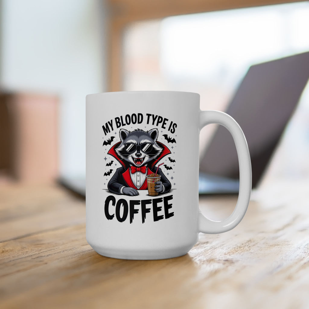 Vampire Raccoon Coffee Funny Halloween Coffee Mug