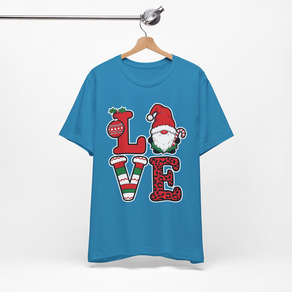 Christmas LOVE T-Shirt / Santa Gnome Holiday Graphic Tee