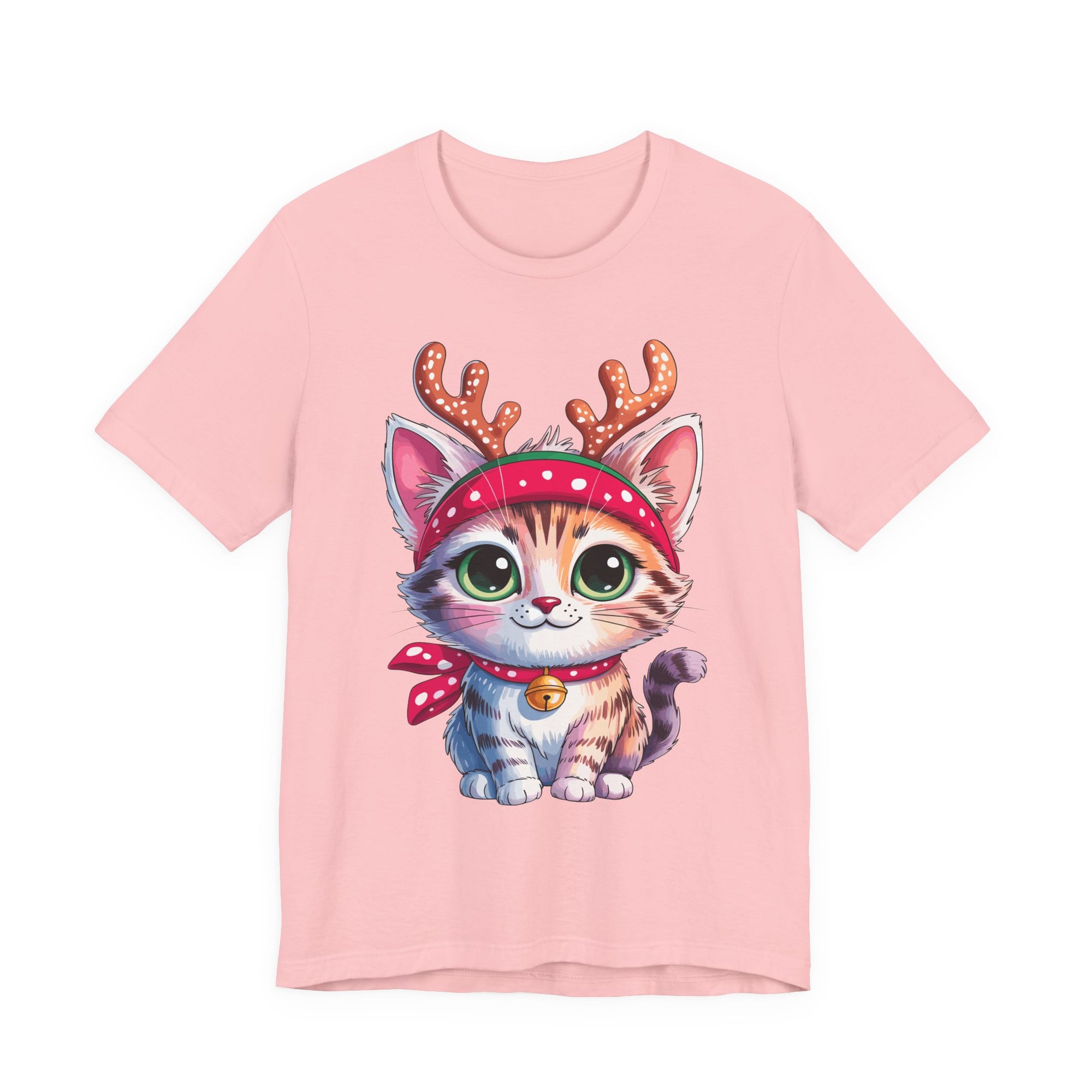 Cute Cat Holiday Tee Shirt, Unisex Cat Lover Gift, Christmas T-Shirt, Animal Graphic Tee, Fun Holiday Apparel