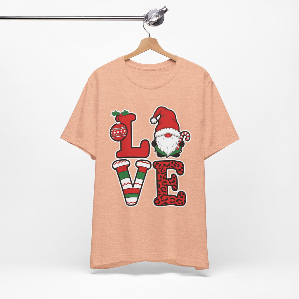 Christmas LOVE T-Shirt / Santa Gnome Holiday Graphic Tee
