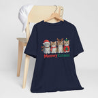 Meowy Catmas Short Sleeve Tee - Festive Cat Christmas T-Shirt