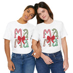 Festive Mama Tee - Holiday T-Shirt, Christmas Gift, Family Gathering, Casual Wear, Mom Shirt