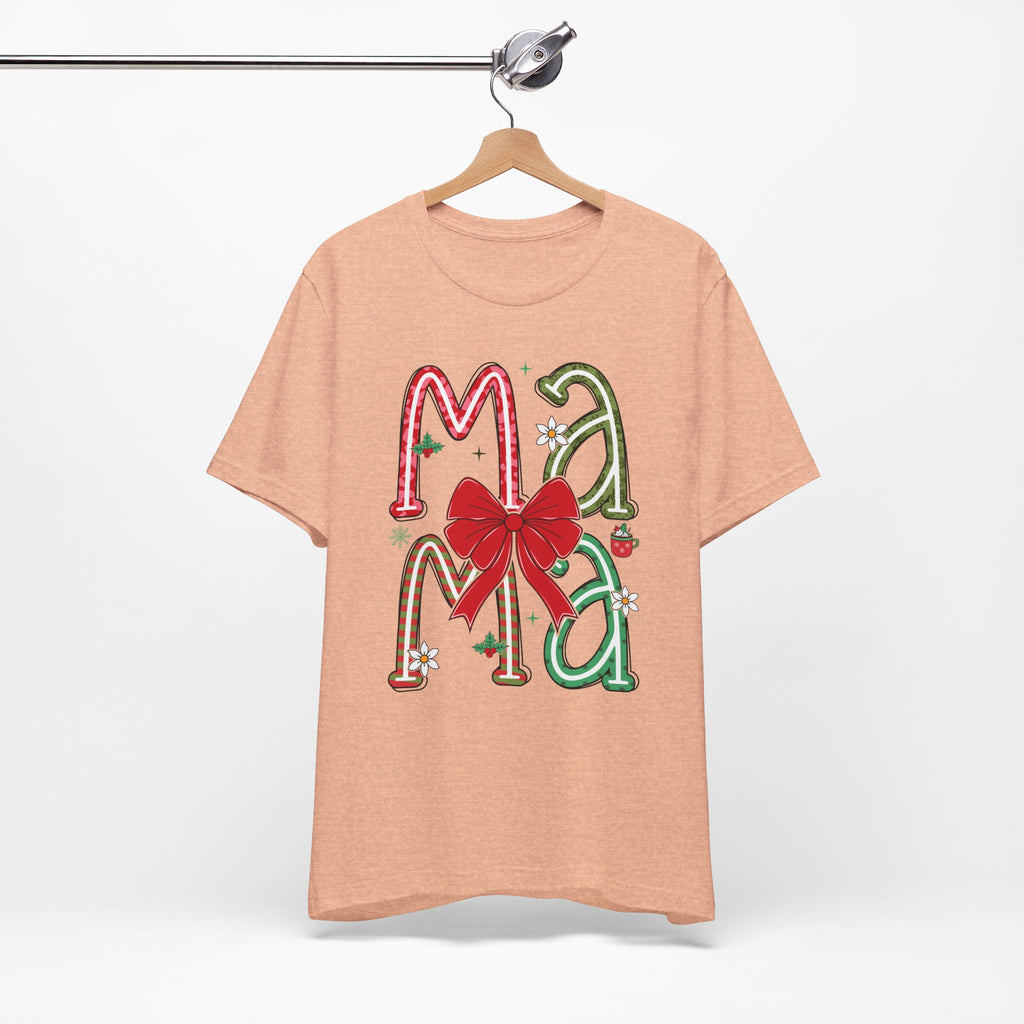 Festive Mama Tee - Holiday T-Shirt, Christmas Gift, Family Gathering, Casual Wear, Mom Shirt