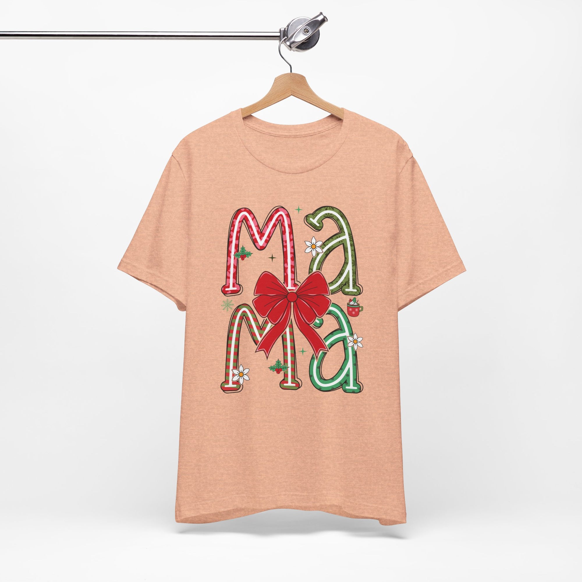 Festive Mama Tee - Holiday T-Shirt, Christmas Gift, Family Gathering, Casual Wear, Mom Shirt