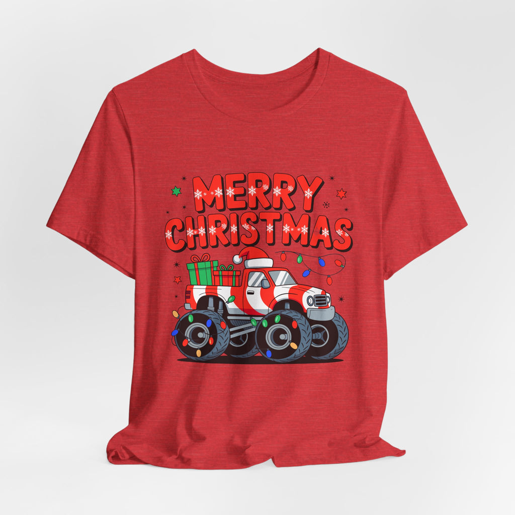 Merry Christmas Monster Truck  Festive Holiday Graphic Shirt