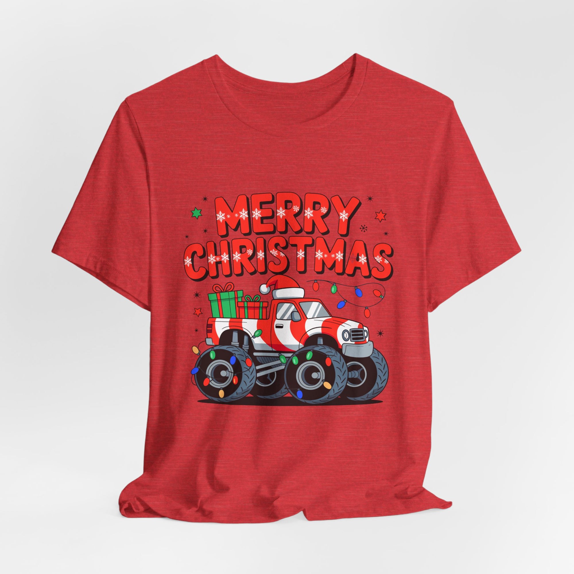 Merry Christmas Monster Truck  Festive Holiday Graphic Shirt