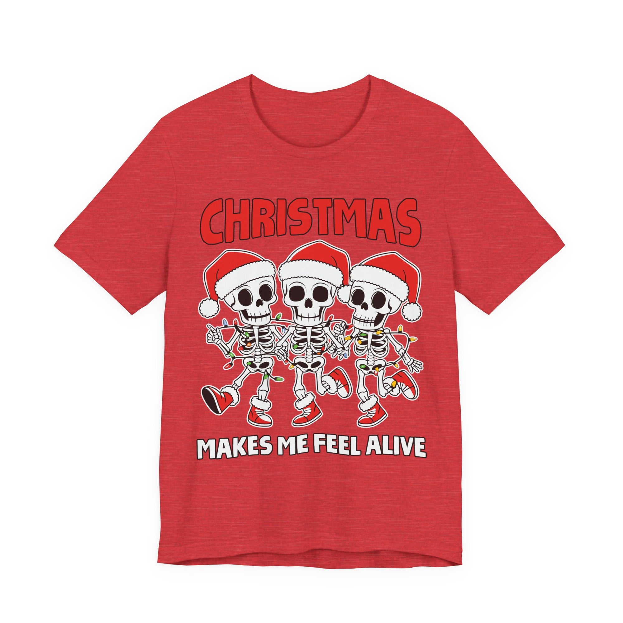 Skeleton Christmas Tee, Holiday Shirt, Unisex Christmas T-Shirt, Fun Winter Apparel, Party Outfit.