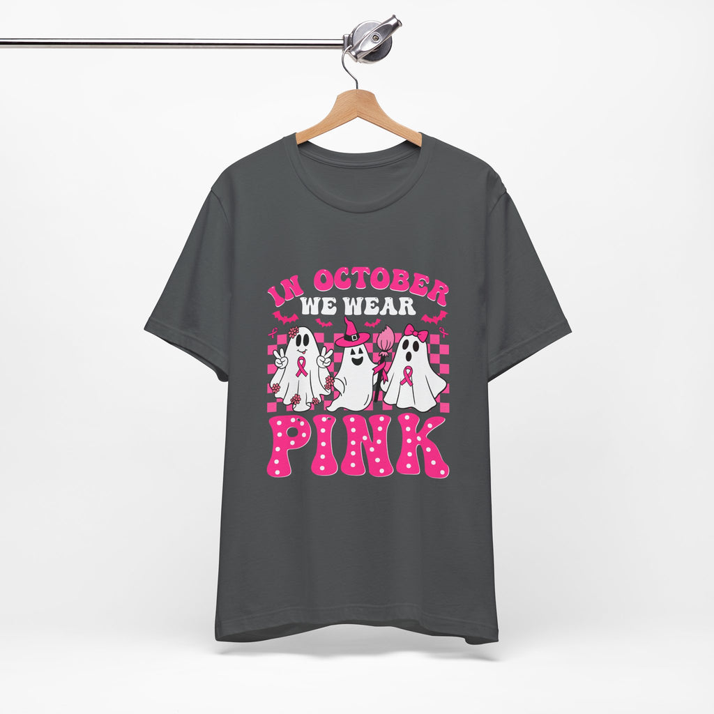 Pink Ghosts October Tee, Halloween Shirt, Unisex T-shirt
