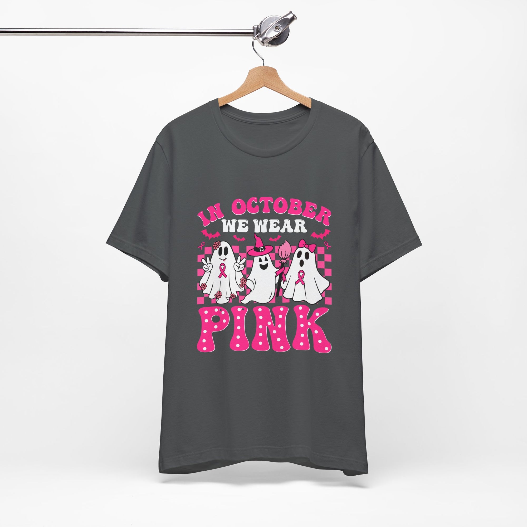 Pink Ghosts October Tee, Halloween Shirt, Unisex T-shirt
