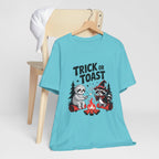 Graphic Tee for Outdoor Lovers - Trick or Toast Sloth & Raccoon, Perfect Fall Gift